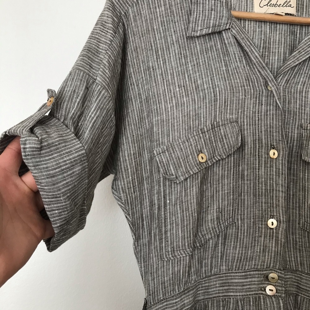 Cleobella Cayman Linen Shirt Dress Maxi - Picture 4 of 7